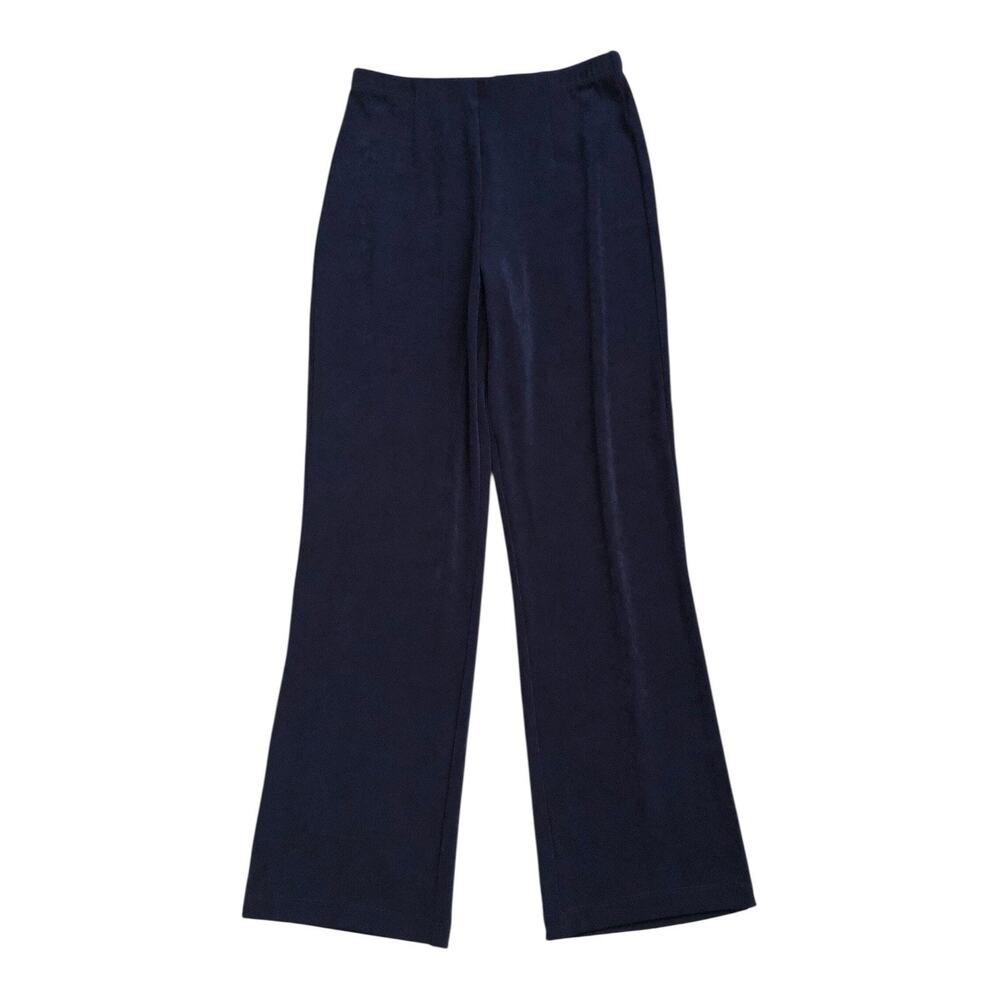 Chicos Travelers Pants Womens Size 0 Short US 4 Navy Blue Slinky Stretch Pull On